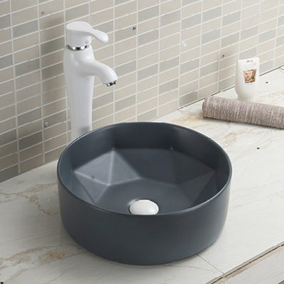 円形の浴室の黒の流しは簡単な設置容器の洗面器ボーリングをする