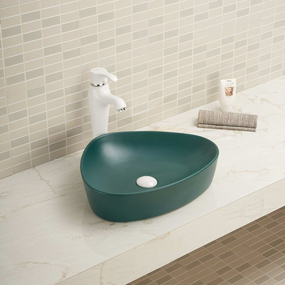 干潮吸収のカウンター トップの浴室の流しの緑色の不規則な洗面器