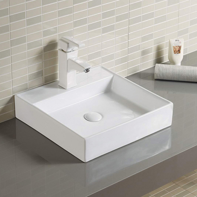 固体カウンター トップの浴室の流し16インチの哲学の正方形手洗面器