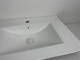 流出を用いるOvermountの浴室の流しの長方形の白に縁を付けている自己の低下
