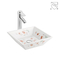 自動クリーニング式正方形の容器の白い浴室の流しのテーブルの洗浄表面洗面器