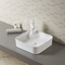 無孔のカウンター トップの浴室の流しの滑らかな表面の正方形の白い洗面器