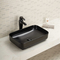 艶出しの黒の容器の浴室の流しの長方形のカウンタートップの洗面器610X400X145mm