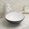 無孔のカウンター トップの浴室の流しのテーブルの光沢度の高い表面の洗面器の円形