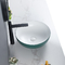 磨かれた表面のカウンター トップの浴室の流しは陶磁器の洗面器のあたりで維持するために容易に滑らかになる