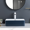 容易カウンター トップの浴室の流しを磨いた表面の青い長方形手洗面器を取付けなさい